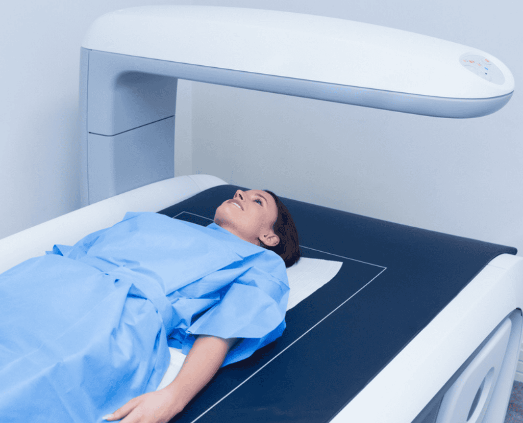 Patient having DEXA scan in Harley st clinic london